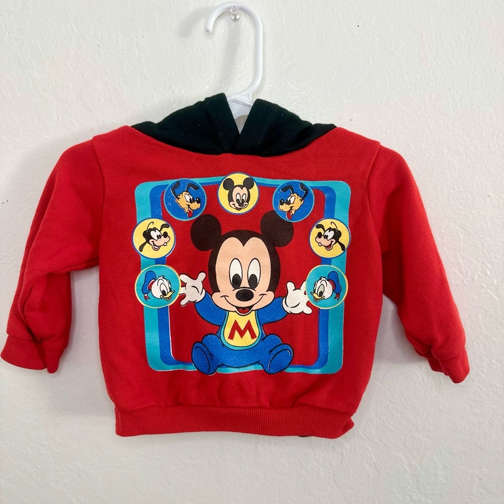 Disney Red Hoodie with Mickey Mouse Design